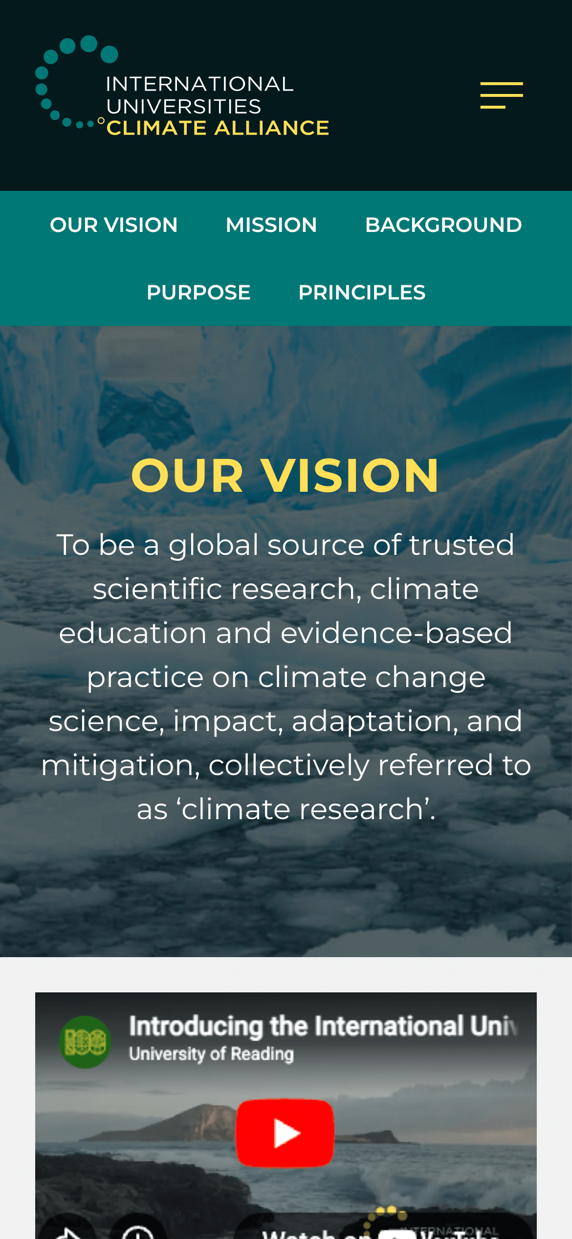 New IUCA website on mobile