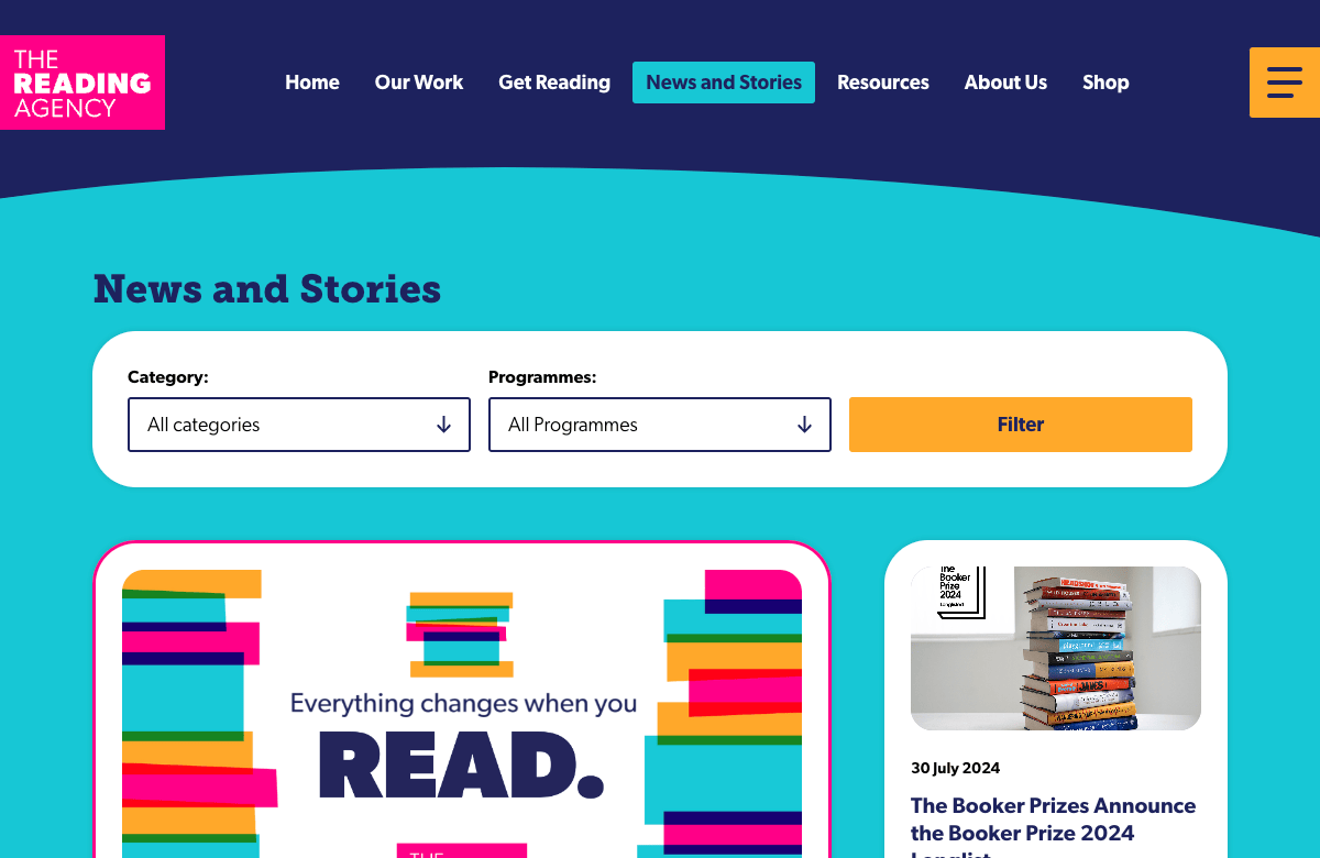 Reading Agency website