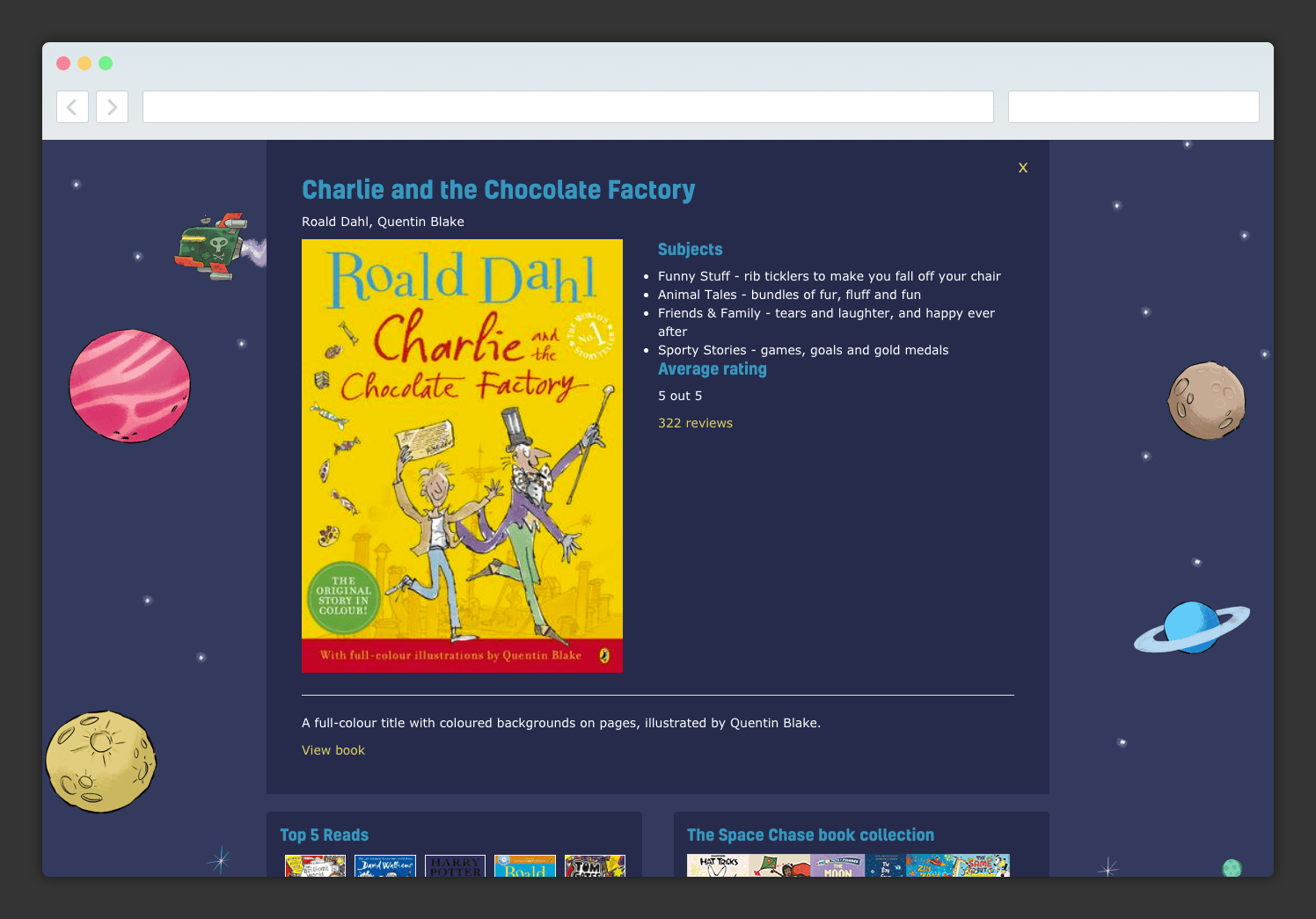 Example 3 of Summer Reading Challenge 2019 website