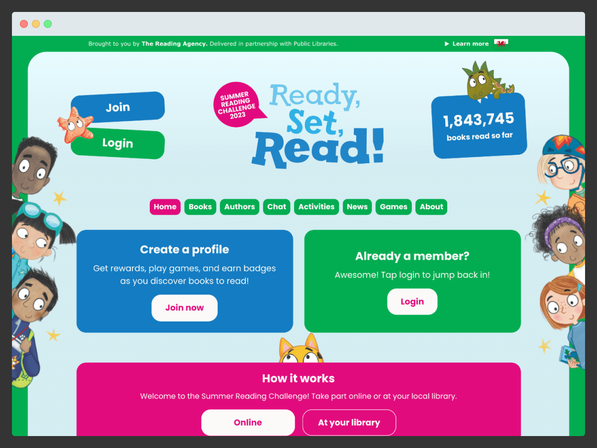 Example 4 of Summer Reading Challenge 2023 website