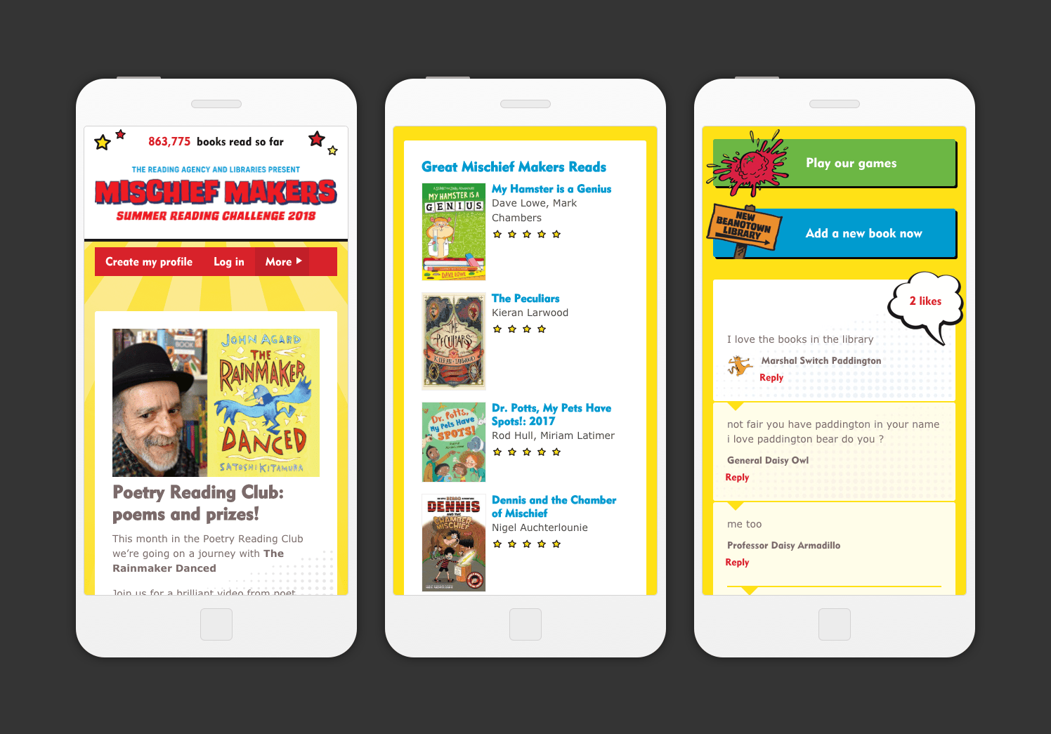 Example 4 of Summer Reading Challenge 2018 website