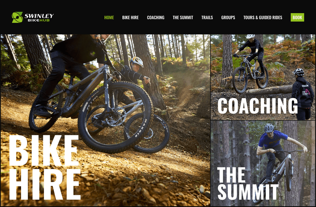 Swinley Bike Hub website